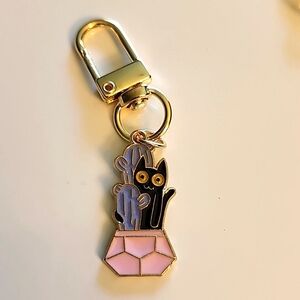 Mischievous CAT  ZIPPER Pull purse charm   Charm bracelet Lobster claw